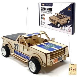 New TOYLOGS Wooden Car Model Kit - DIY 3D Puzzle Toy with Remote Control